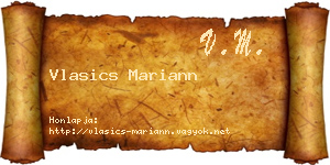 Vlasics Mariann névjegykártya