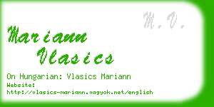 mariann vlasics business card